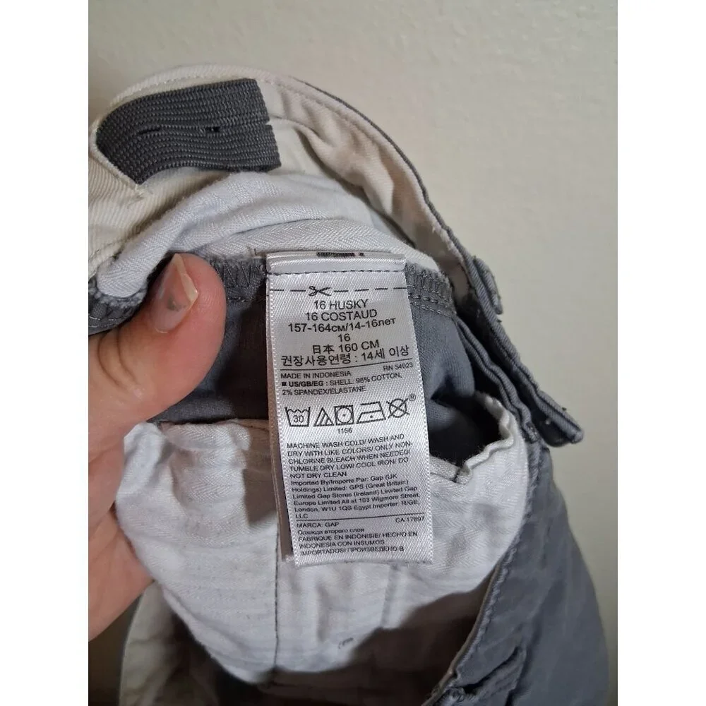 Gap Kids Pants Chinos Business Casual Gray Boys Size 16 Husky 33x29